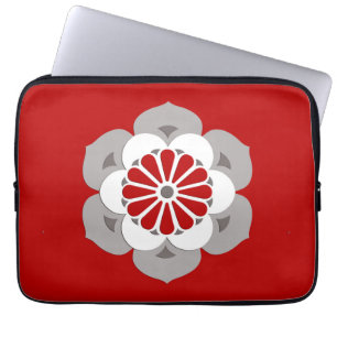 Capa Para Notebook Mandala da flor de Lotus, obscuridade - vermelho,