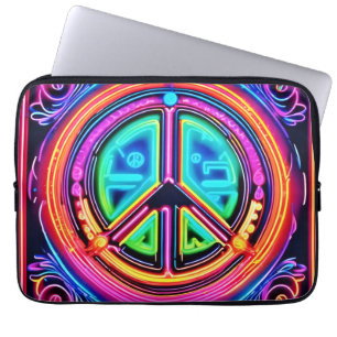 Capa Para Notebook Mandala da Paz Neon