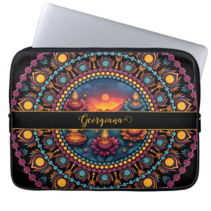 Capa Para Notebook Mandala do Festival Colorido Personalizado de Diwa
