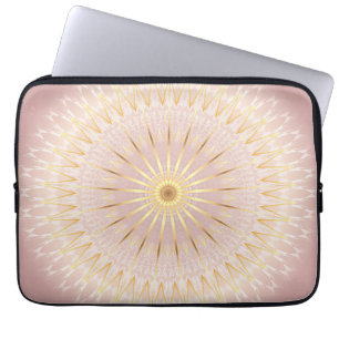 Capa Para Notebook Mandala Dourado cor-de-rosa