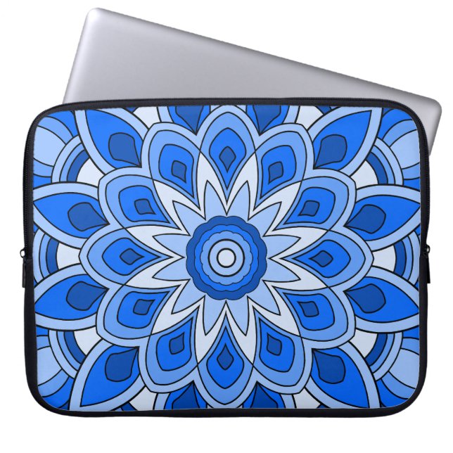 Capa Para Notebook Mandala em Eletrônicos azuis (Frente)