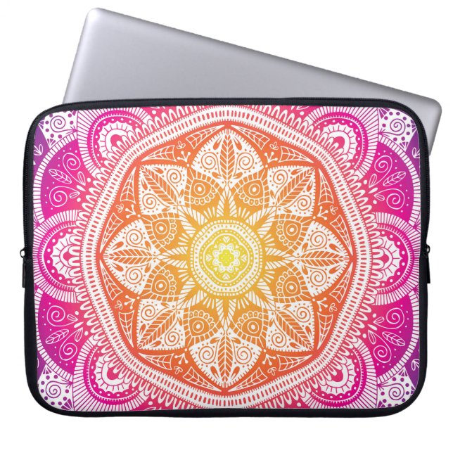 Capa Para Notebook Mandala floral fundamental: vindima colorida. (Frente)