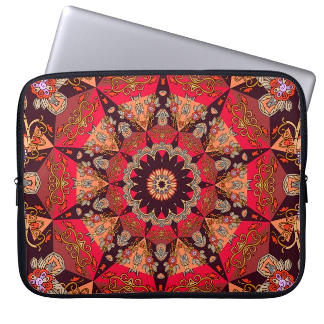 Capa Para Notebook Mandala luxuosa, perfeita, floral estrelado. (Frente)