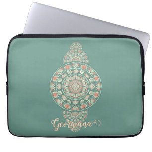 Capa Para Notebook Mandala Ortográfica Personalizada de Sage & Sand