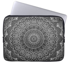 Capa Para Notebook Mandala preto e branco