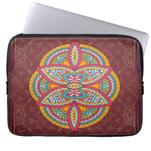 Capa Para Notebook Mandalas em Maroon repete design