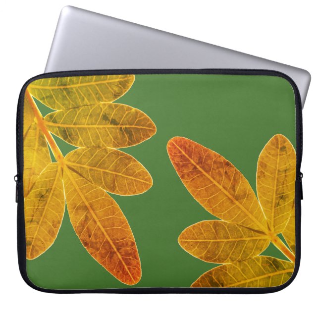 Capa Para Notebook Manga de proteção para laptop com padrão de folhas (Frente)