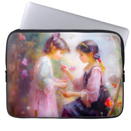 Capa Para Notebook Manhã em um Jardim