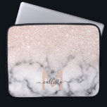 Capa Para Notebook Mânre de Mármore Dourado brilhante Rosa<br><div class="desc">Este padrão elegante e feminino é perfeito para a mulher moderna. Ele apresenta brilho rosa dourado cintilante impresso por cima de um preto e com padrão de mármore no estilo de um gradiente ombre. É a moda, legal, chica, luxo e na moda. ***NOTA DE DESIGN IMPORTANTE: Para qualquer solicitação de...</div>
