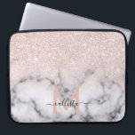 Capa Para Notebook Mânre de Mármore Dourado brilhante Rosa<br><div class="desc">Este padrão elegante e feminino é perfeito para a mulher moderna. Ele apresenta brilho rosa dourado cintilante impresso por cima de um preto e com padrão de mármore no estilo de um gradiente ombre. É a moda, legal, chica, luxo e na moda. ***NOTA DE DESIGN IMPORTANTE: Para qualquer solicitação de...</div>