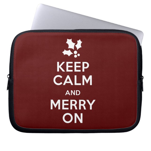 Capa Para Notebook Mantenha a calma e a feliz sobre (Frente)