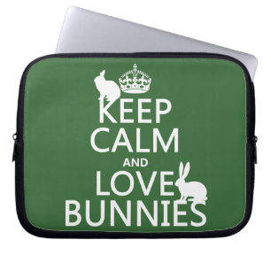 Capa Para Notebook Mantenha a calma e ame coelhos - todas as cores