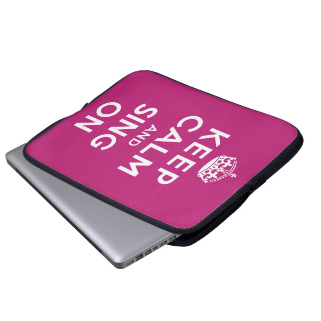 Capa Para Notebook Mantenha a calma e cante-a sobre (Frente Inferior)