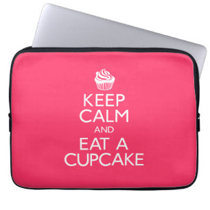 Capa Para Notebook Mantenha a calma e coma um cupcake