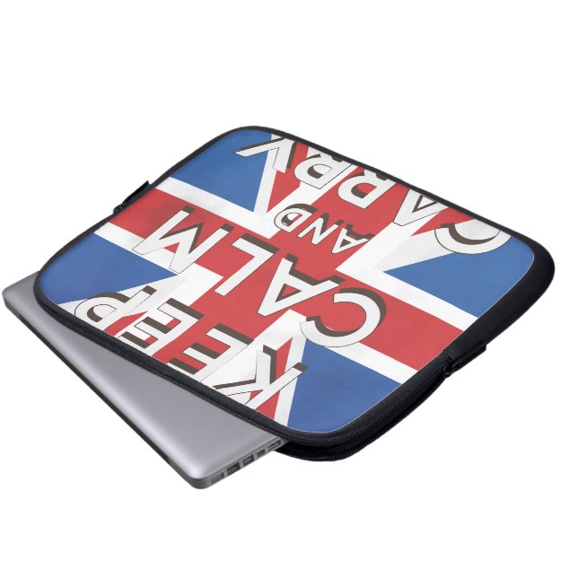 Capa Para Notebook Mantenha a Calma e Continue British Flag (Frente Inferior)