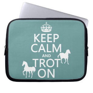 Capa Para Notebook Mantenha a calma e trote sobre - cavalos - todas