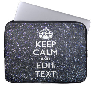 Capa Para Notebook Mantenha calma e seu texto no estilo da meia-noite