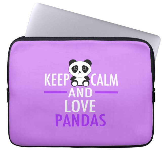 Capa Para Notebook Mantenha Calmos e Amores Pandas (Frente)