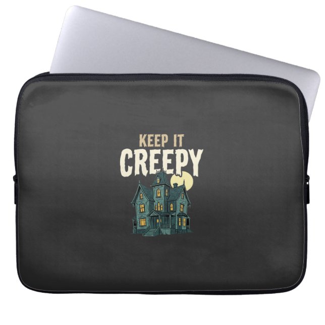 Capa Para Notebook Mantenha Casa Assombrada de Halloween Assustadora  (Frente)