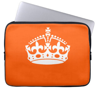 Capa Para Notebook Mantenha o Calma CROWN no Laranja Personalize isso