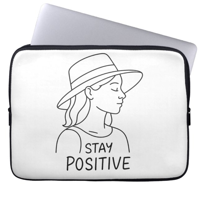 Capa Para Notebook Mantenha-se positivo no otimismo e força radiante (Frente)