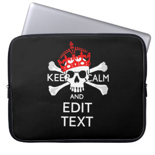 Capa Para Notebook Mantenha Seu Texto Calmo, Crossbones Crânio