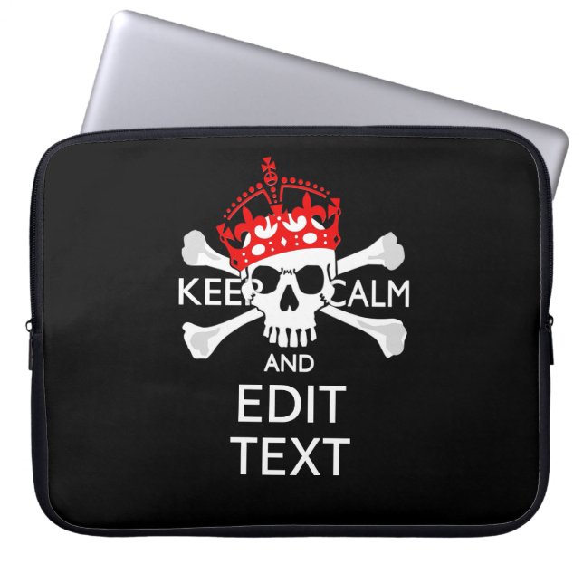 Capa Para Notebook Mantenha Seu Texto Calmo, Crossbones Crânio (Frente)