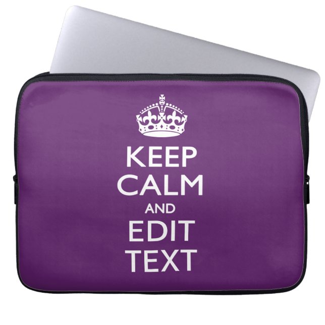 Capa Para Notebook MANTER CALM Personalizado E Editar Texto em Roxo (Frente)