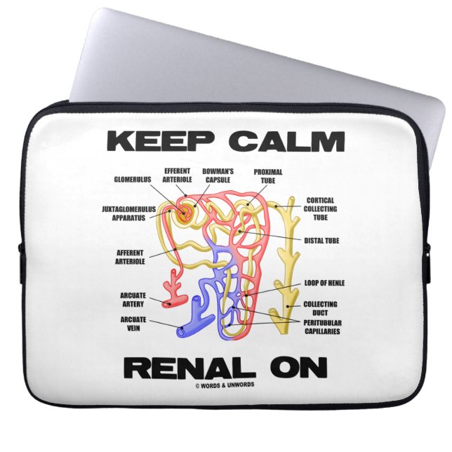 Capa Para Notebook Manter Calm Renal Ligado (Rim Nephron) (Frente)