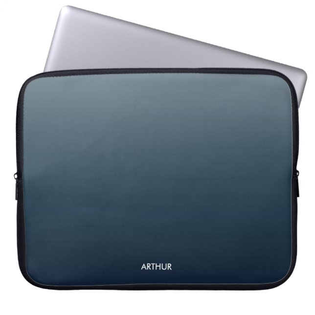 Capa Para Notebook Mão de Gradiente Azul enfumaçado Personalizada (Frente)
