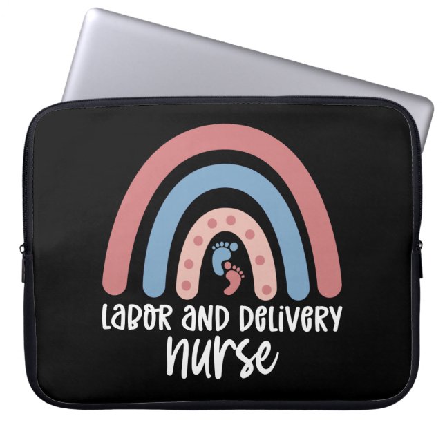 Capa Para Notebook Mão de obra e enfermeira de entrega Rainbow Nurse  (Frente)