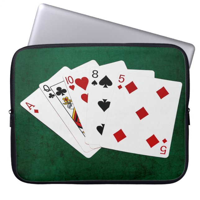 Capa Para Notebook Mãos de pôquer - Cartão alto - Ace (Frente)