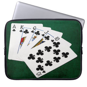 Capa Para Notebook Mãos de pôquer - Royal Flush - Conjunto de Paus