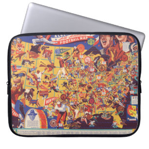 Capa Para Notebook Mapa Americano de Futebol Vintage