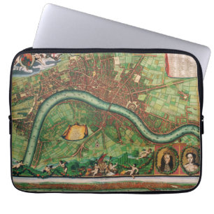 Capa Para Notebook Mapa Antigo das Ruas de Londres por Johannes de Ra