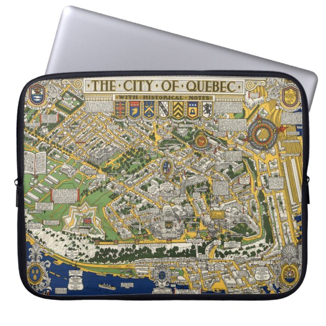 Capa Para Notebook Mapa da Cidade do Quebec (Frente)