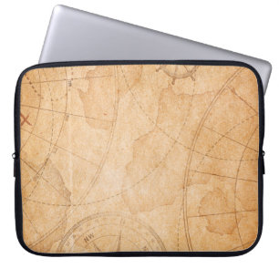 Capa Para Notebook mapa de fundo do tesouro de piratas envelhecidas,t