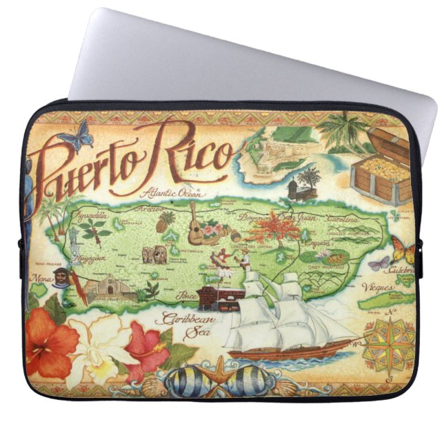 Capa Para Notebook Mapa de Porto Rico (Frente)