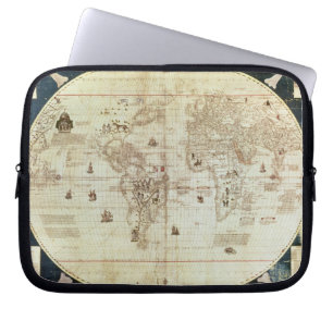 Capa Para Notebook Mapa de Rc C 2487 do mundo, projetado por