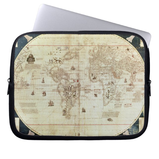 Capa Para Notebook Mapa de Rc C 2487 do mundo, projetado por (Frente)