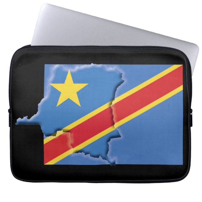 Capa Para Notebook Mapa de Sinalizador do CONGO, REPÚBLICA DEMOCRÁTIC (Frente)