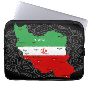 Capa Para Notebook Mapa do Irã com Bandeira e Emblema