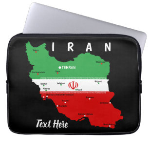 Capa Para Notebook Mapa do Irã com Bandeira e Emblema