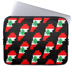 Capa Para Notebook Mapa do Líbano com Bandeira