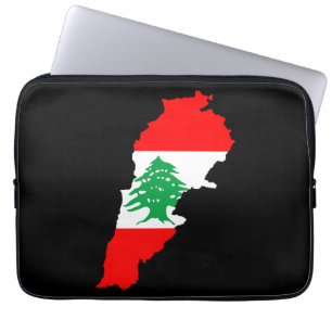 Capa Para Notebook Mapa do Líbano com Bandeira
