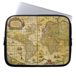 Capa Para Notebook Mapa do mundo do vintage