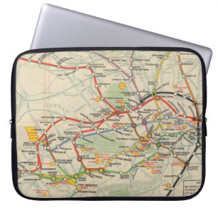 Capa Para Notebook Mapa dos Caminhos de Ferro Subterrâneos de Londre