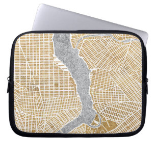 Capa Para Notebook Mapa dourado da cidade de New York