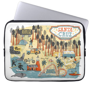 Capa Para Notebook Mapa ilustrado Califórnia de Santa Cruz