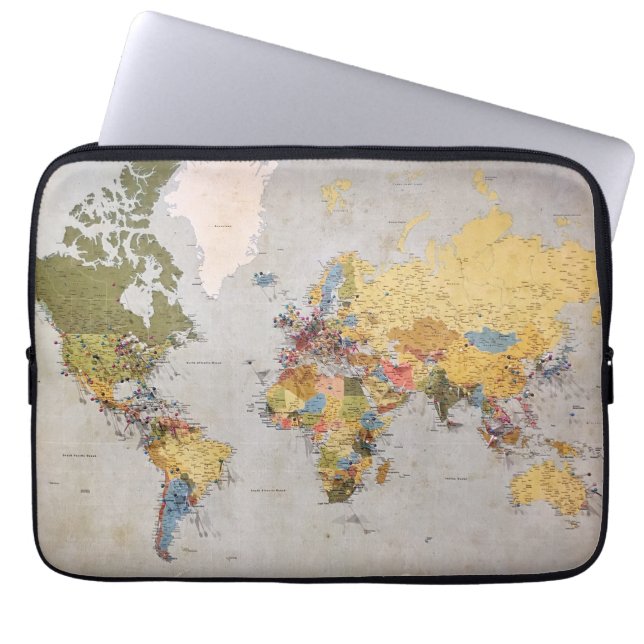 Capa Para Notebook mapa mundial (Frente)